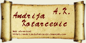Andrija Kotarčević vizit kartica